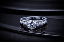 Load image into Gallery viewer, ZOCAI Real 1.0 CT Certified F-G/SI Round Cut Diamond Engagement Women Ring 18K White Gold (AU750) W04635