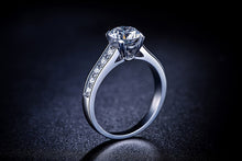 Load image into Gallery viewer, ZOCAI Real 1.0 CT Certified F-G/SI Round Cut Diamond Engagement Women Ring 18K White Gold (AU750) W04635
