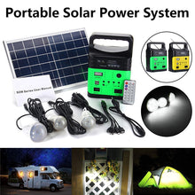 Load image into Gallery viewer, 1 Set 10W Portable Solar Generator Outdoor Power Mini DC10W Solar Panel 6V-9Ah Lead-acid Battery Charging LED Lighting System