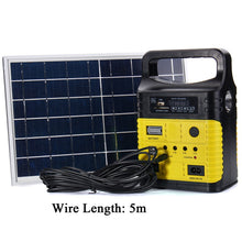 Load image into Gallery viewer, 1 Set 10W Portable Solar Generator Outdoor Power Mini DC10W Solar Panel 6V-9Ah Lead-acid Battery Charging LED Lighting System