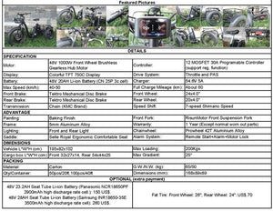 48V 1000W electric three-wheeled 20-24inch wheel CARGO  ebike