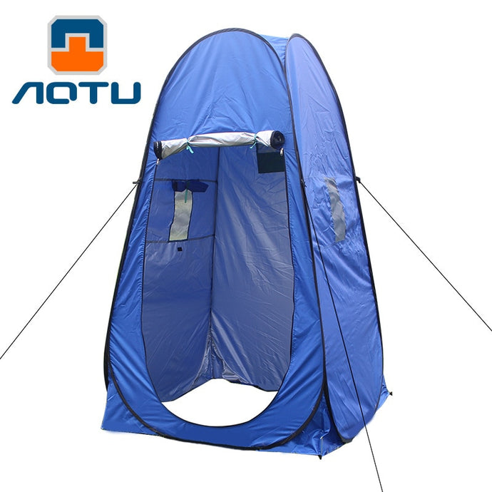 Portable Privacy Shower Toilet Camping Pop Up Outdoor Dressing Tent/photography Tent green & blue