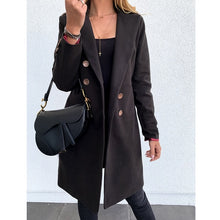 Load image into Gallery viewer, 2020 Autumn Winter Wool Blend Coat Female Casual Mid-Long Overcoats Jacket Elegant Solid Women Long Sleeve Buttons Outwear GV782