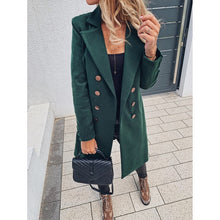 Load image into Gallery viewer, 2020 Autumn Winter Wool Blend Coat Female Casual Mid-Long Overcoats Jacket Elegant Solid Women Long Sleeve Buttons Outwear GV782