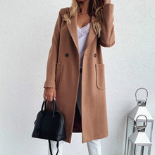 Load image into Gallery viewer, 2020 Autumn Winter Wool Blend Coat Female Casual Mid-Long Overcoats Jacket Elegant Solid Women Long Sleeve Buttons Outwear GV782