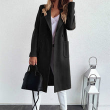 Load image into Gallery viewer, 2020 Autumn Winter Wool Blend Coat Female Casual Mid-Long Overcoats Jacket Elegant Solid Women Long Sleeve Buttons Outwear GV782