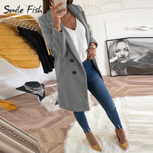 Load image into Gallery viewer, 2020 Autumn Winter Wool Blend Coat Female Casual Mid-Long Overcoats Jacket Elegant Solid Women Long Sleeve Buttons Outwear GV782