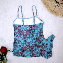 Load image into Gallery viewer, New Retro Print 2 Piece Tankini Plus Size Shorts Push Up Bathing Suit