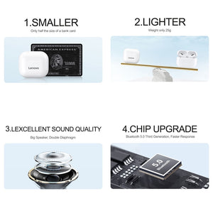 NEW Original Lenovo LP40 TWS Wireless Earphone Bluetooth 5.0 Dual Stereo Noise Reduction Bass Touch Control Long Standby