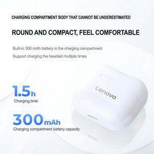NEW Original Lenovo LP40 TWS Wireless Earphone Bluetooth 5.0 Dual Stereo Noise Reduction Bass Touch Control Long Standby