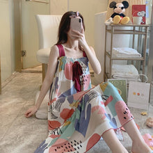 Load image into Gallery viewer, S-5XL Plus Sizes Nightdress for Female Summer Big Bow Design Sleep Dress Sexy Woman Sling Night Dress Women Night Sleepwear