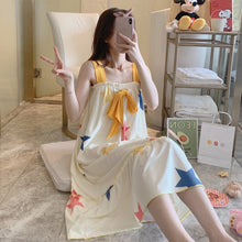 Load image into Gallery viewer, S-5XL Plus Sizes Nightdress for Female Summer Big Bow Design Sleep Dress Sexy Woman Sling Night Dress Women Night Sleepwear