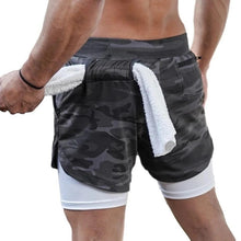 Load image into Gallery viewer, Pocket Running Shorts Men 2 In 1 Camo Double Layer Quick Dry Sports Clothing