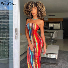 Load image into Gallery viewer, Sleeveless Slash Neck Tie-dyed Style Maxi Dress Spring Summer Women Fashion Streetwear Casual Outfits