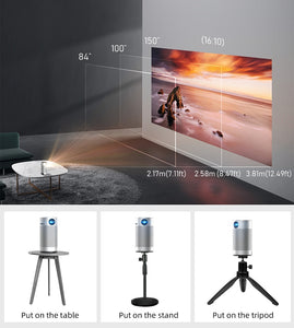 BYINTEK P7 Pocket Portable 1080P 4K TV Laser Mini LED Home Theater DLP Projector for Smartphone