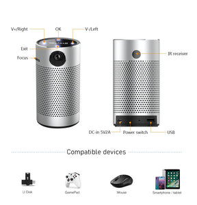 BYINTEK P7 Pocket Portable 1080P 4K TV Laser Mini LED Home Theater DLP Projector for Smartphone