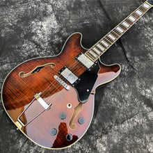 Load image into Gallery viewer, Grote Coffee Color Flame Maple Hollow Body Double F Holes Thin body Rosewood Fingerboard Jazzy