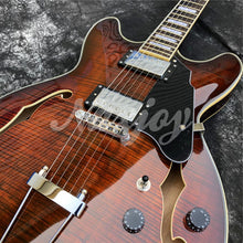 Load image into Gallery viewer, Grote Coffee Color Flame Maple Hollow Body Double F Holes Thin body Rosewood Fingerboard Jazzy