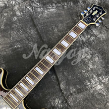 Load image into Gallery viewer, Grote Coffee Color Flame Maple Hollow Body Double F Holes Thin body Rosewood Fingerboard Jazzy