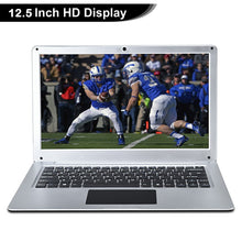 Load image into Gallery viewer, 12.5 Inch N3350 Slim Small Mini Laptop 4G RAM 64G SSD Ultrabook Business Office Notebook Cool Black Netbook Portable PC Computer