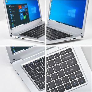 12.5 Inch N3350 Slim Small Mini Laptop 4G RAM 64G SSD Ultrabook Business Office Notebook Cool Black Netbook Portable PC Computer