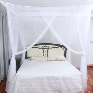 New Luxury Mosquito Net for Bed Canopy Queen/King Size 4-Way Entries Repelling Net