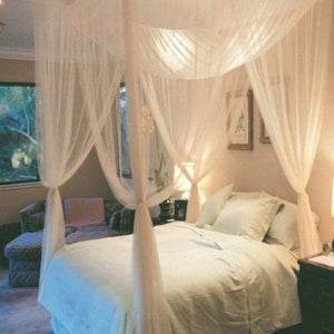 New Luxury Mosquito Net for Bed Canopy Queen/King Size 4-Way Entries Repelling Net