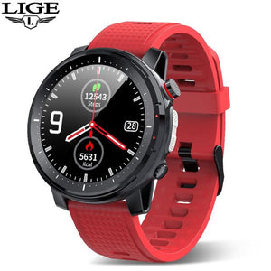 2021 LIGE IP68 Waterproof Smart Watch Men ECG Heart Rate Blood Pressure Monitor LED Flashlight Sports Fitness Tracker smartwatch