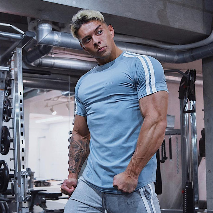 2021 Gyms Clothing fitness Running t shirt men O-neck t-shirt cotton bodybuilding Sport shirts