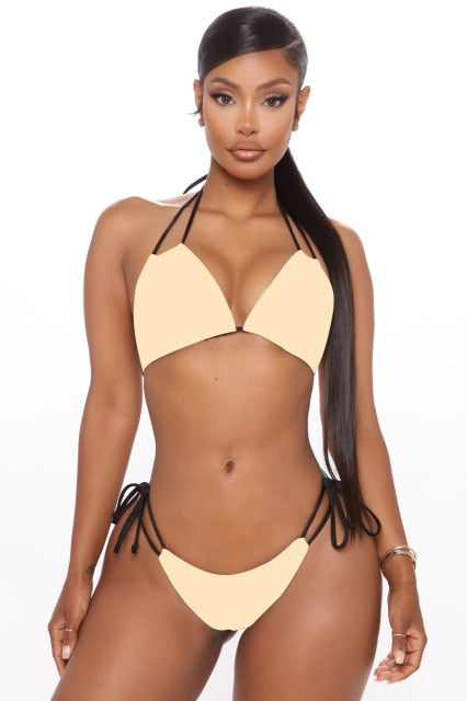 Plus Size 2 Piece Sets Womens Swimsuit Micro Bikini Bandage Bathing Suit Strappy Swimwear Large Sizes Biquini Sexy Bikini 2021