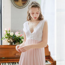 Load image into Gallery viewer, Roseheart  Cotton Sleepwear Night Dress Lace Long Luxury Gown