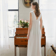 Load image into Gallery viewer, Roseheart  Cotton Sleepwear Night Dress Lace Long Luxury Gown