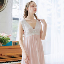 Load image into Gallery viewer, Roseheart  Cotton Sleepwear Night Dress Lace Long Luxury Gown