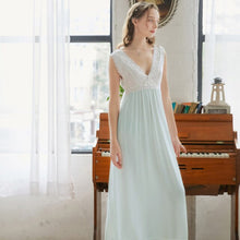 Load image into Gallery viewer, Roseheart  Cotton Sleepwear Night Dress Lace Long Luxury Gown
