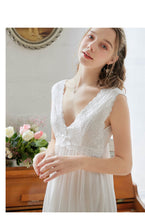 Load image into Gallery viewer, Roseheart  Cotton Sleepwear Night Dress Lace Long Luxury Gown