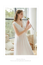 Load image into Gallery viewer, Roseheart  Cotton Sleepwear Night Dress Lace Long Luxury Gown