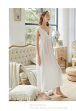 Load image into Gallery viewer, Roseheart  Cotton Sleepwear Night Dress Lace Long Luxury Gown