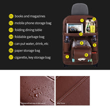 Load image into Gallery viewer, Leather Car Seat Back Organizer Tray  With  Foldable Table