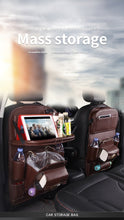 Load image into Gallery viewer, Leather Car Seat Back Organizer Tray  With  Foldable Table