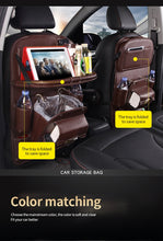 Load image into Gallery viewer, Leather Car Seat Back Organizer Tray  With  Foldable Table