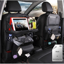 Load image into Gallery viewer, Leather Car Seat Back Organizer Tray  With  Foldable Table