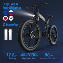 Load image into Gallery viewer, Electric Bike Max 50km/h 12.8ah 48v1000W Fat Tire Foldable Electronic Bike