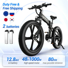 Load image into Gallery viewer, Electric Bike Max 50km/h 12.8ah 48v1000W Fat Tire Foldable Electronic Bike