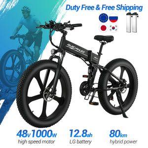 Electric Bike Max 50km/h 12.8ah 48v1000W Fat Tire Foldable Electronic Bike