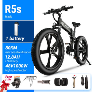 Electric Bike Max 50km/h 12.8ah 48v1000W Fat Tire Foldable Electronic Bike