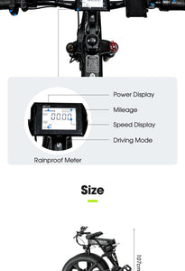 Electric Bike Max 50km/h 12.8ah 48v1000W Fat Tire Foldable Electronic Bike