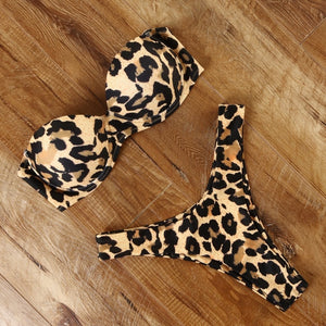 Animal Print Bikini Set 2021 Brazilian Thong Bathing Suit