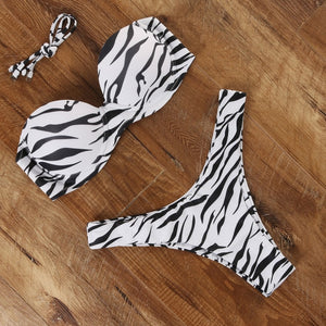 Animal Print Bikini Set 2021 Brazilian Thong Bathing Suit