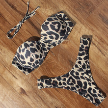 Load image into Gallery viewer, Animal Print Bikini Set 2021 Brazilian Thong Bathing Suit