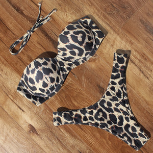 Animal Print Bikini Set 2021 Brazilian Thong Bathing Suit